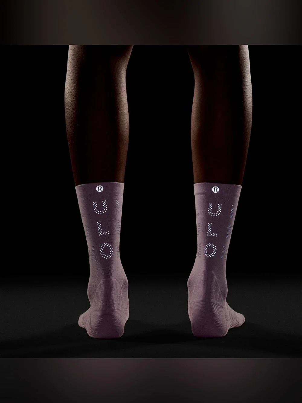 (2) Lululemon Women's Power Stride Crew Socks *Reflective Sz M Lilac Play NWT